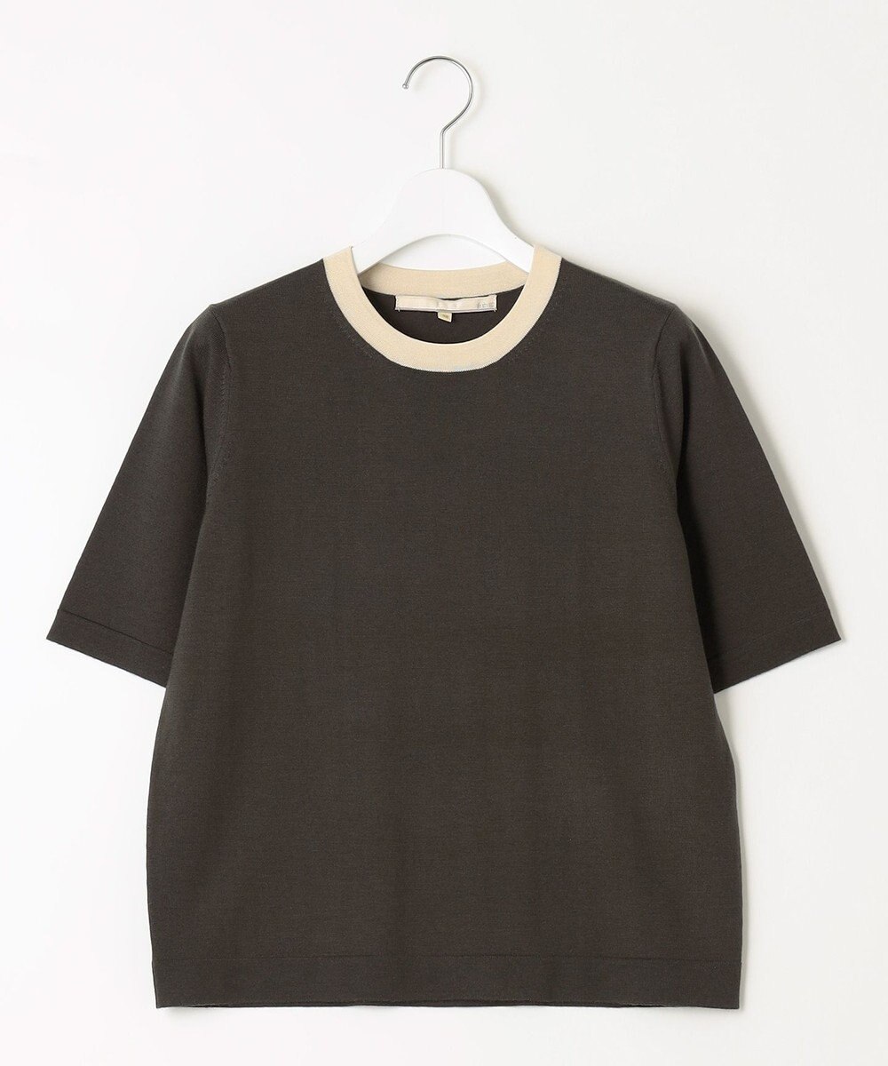 自由区 S 【アンサンブル対応・洗える】ウールシルク5分袖 ニット 