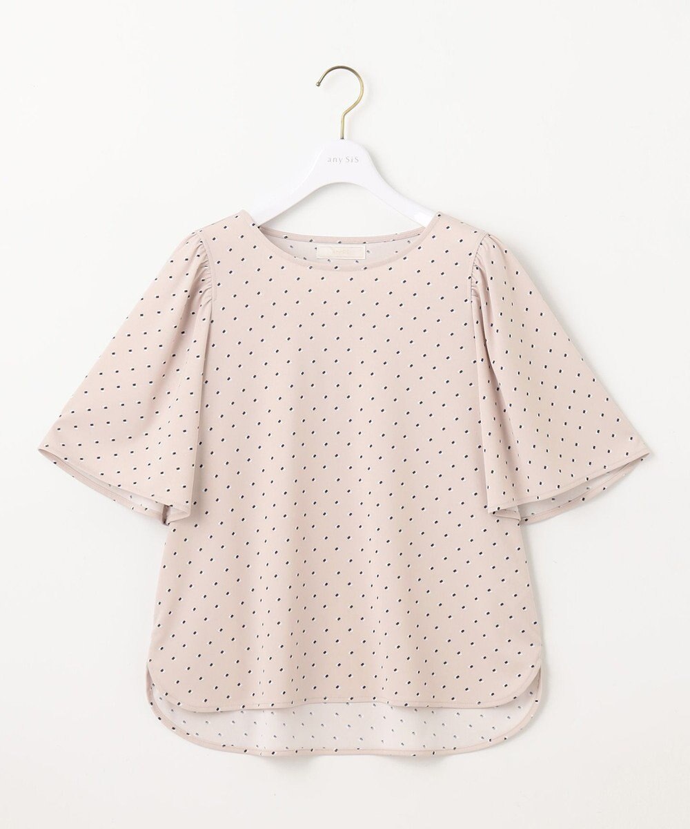 ANY SIS 【接触冷感・吸水速乾・UVケア】エアリードレープスムース フレア袖 ブラウス 