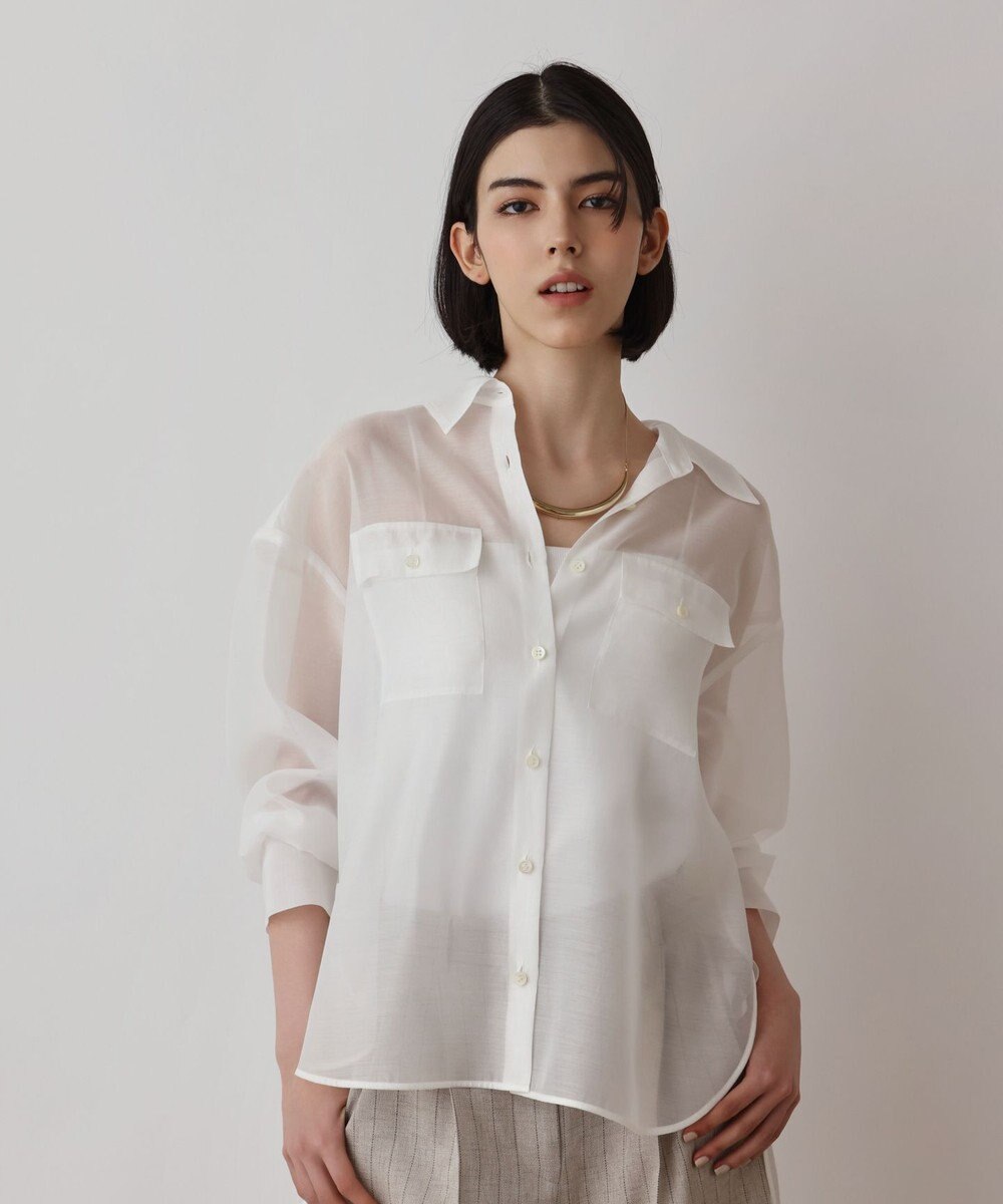 GRACE CONTINENTAL マットシアーシャツ 