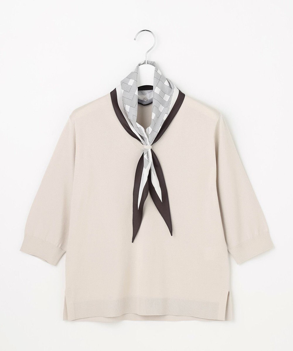 J.PRESS LADIES S 【2WAY・シーンレスに活躍】SCARF KNIT Vネック ニット 