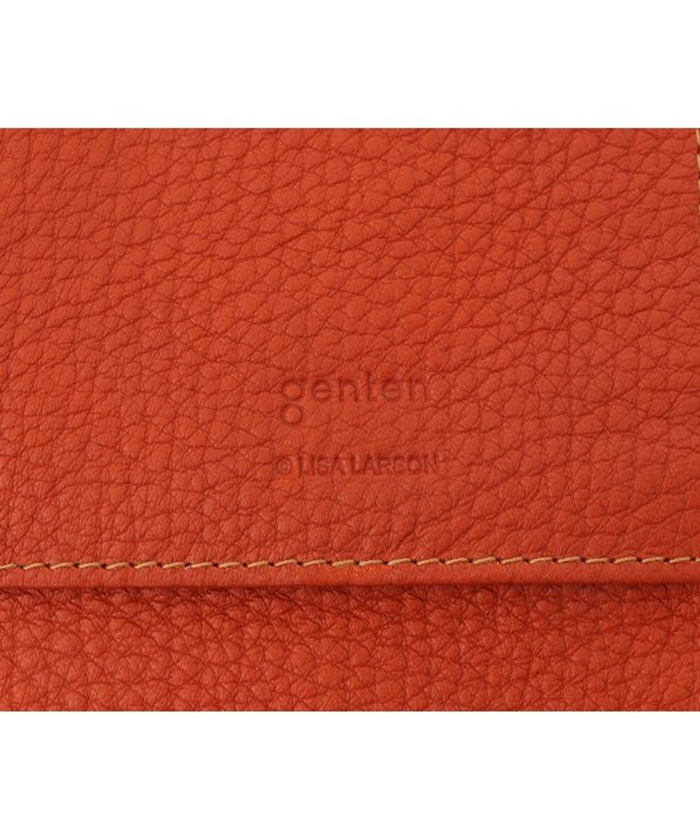 genten×LISA LARSON ソフト刺繍口金二つ折り財布「マイキー」, オレンジ, フリー