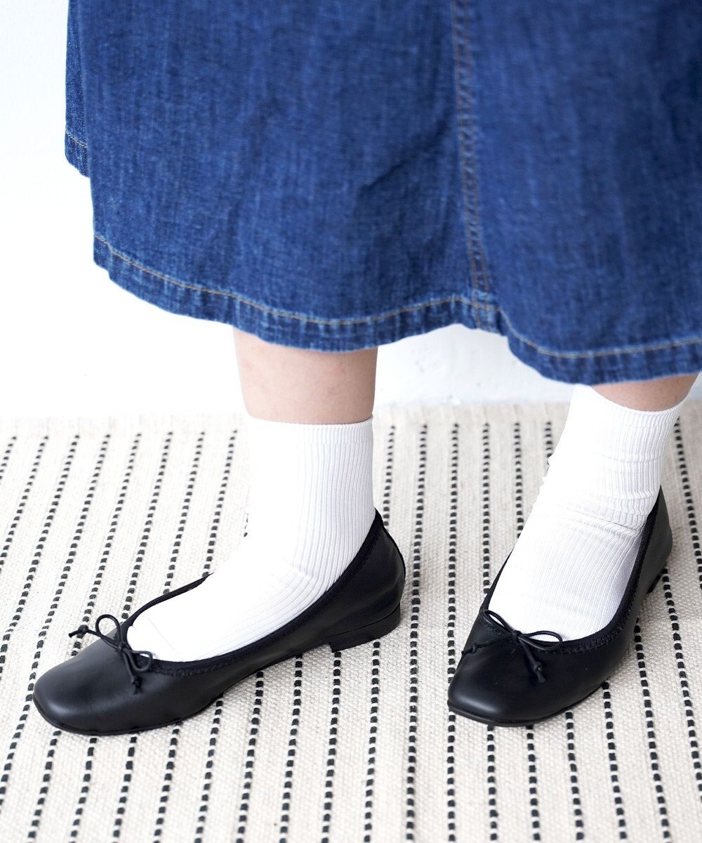 nouvelleRobe Oū サイズ追加【本革・高反発】Square スクエアトゥ バレエシューズ 