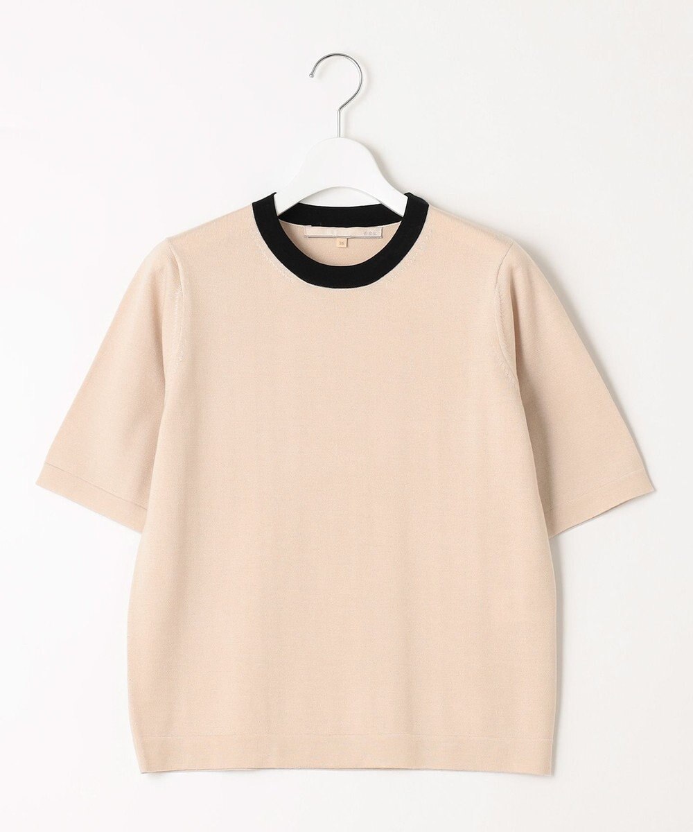 自由区 S 【アンサンブル対応・洗える】ウールシルク5分袖 ニット 