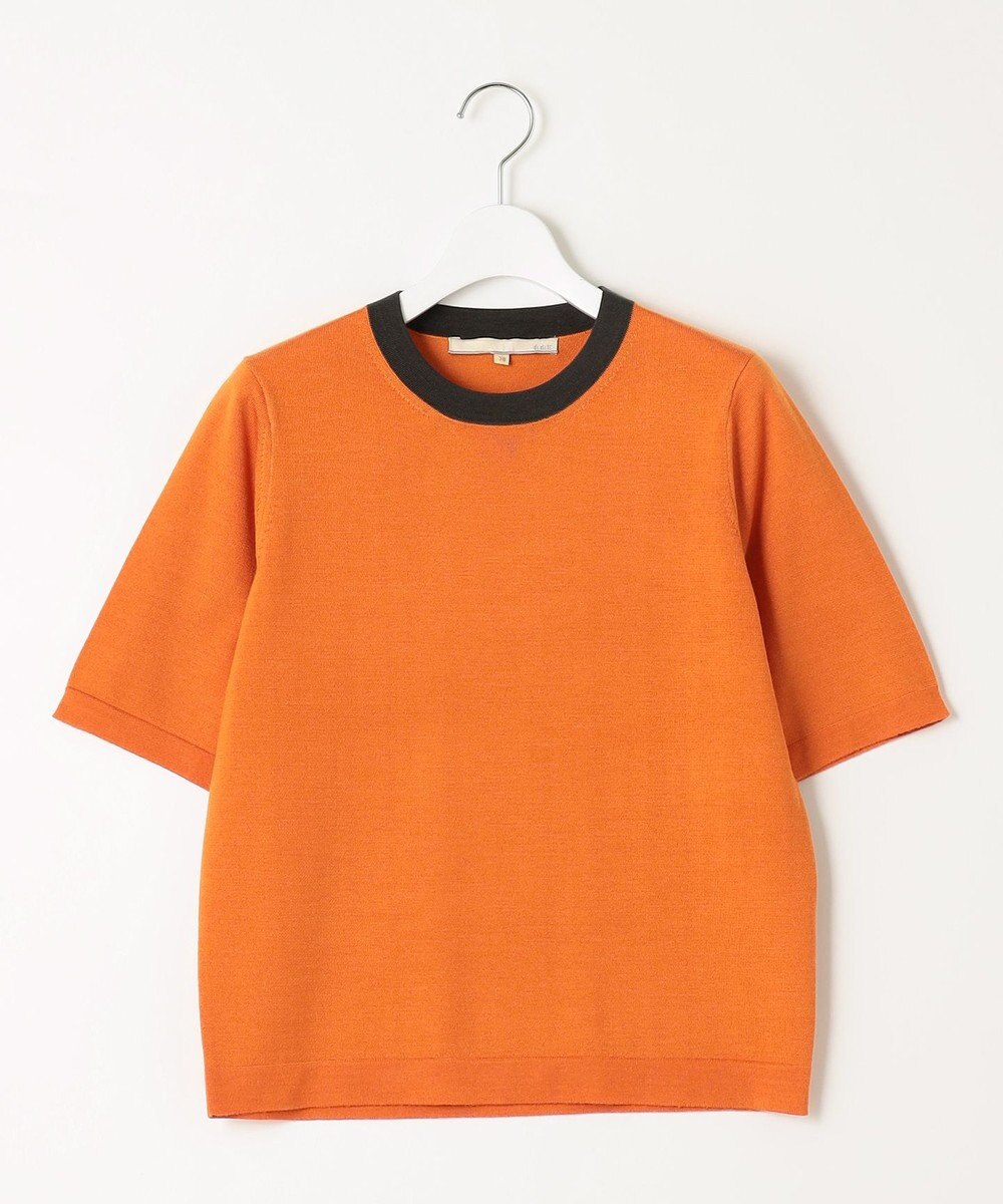 自由区 S 【アンサンブル対応・洗える】ウールシルク5分袖 ニット 