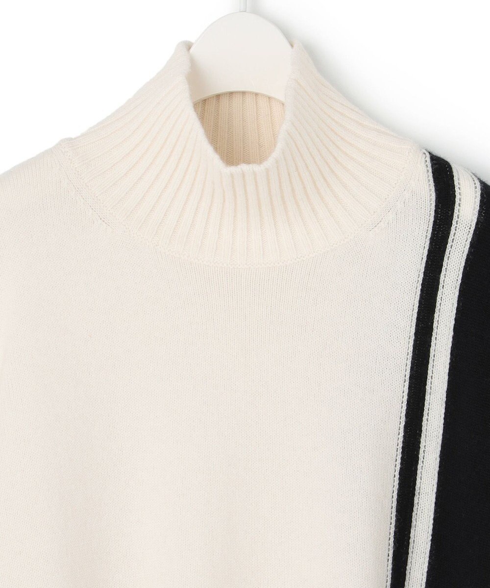 ICB 【洗える】 ソフトカシミヤミックス ライン柄ニット 