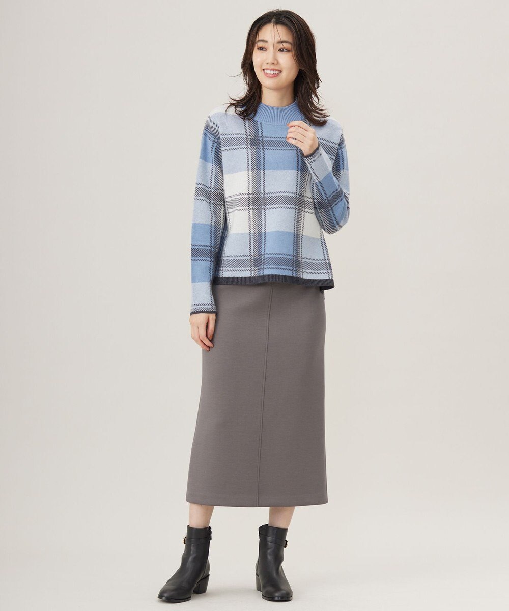 J.PRESS LADIES 【洗える】WOOLY STRETCH PLAID ニット 