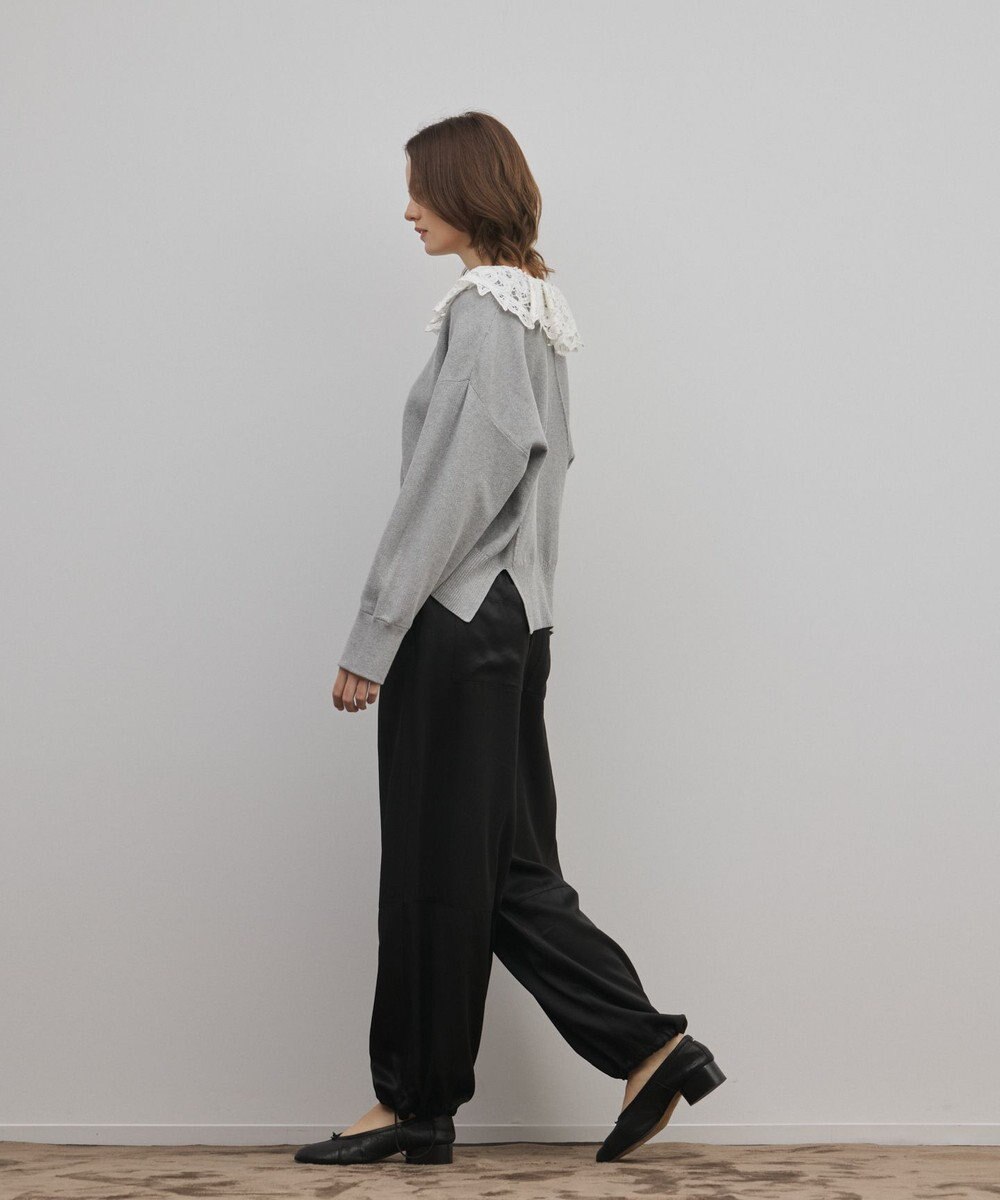 GRACE CONTINENTAL マットサテンバレルパンツ 