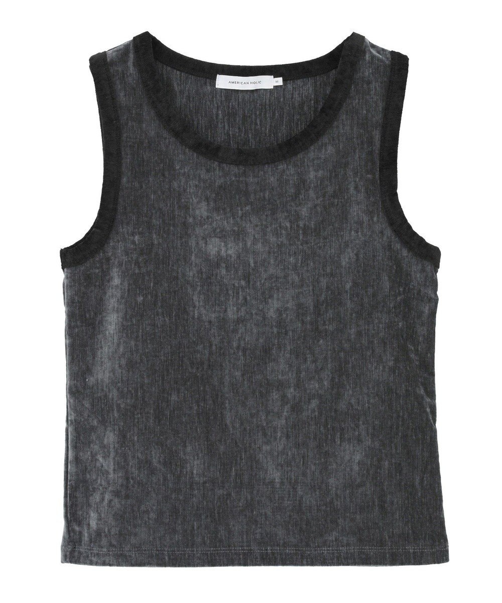AMERICAN HOLIC 配色ベロアタンクトップ 