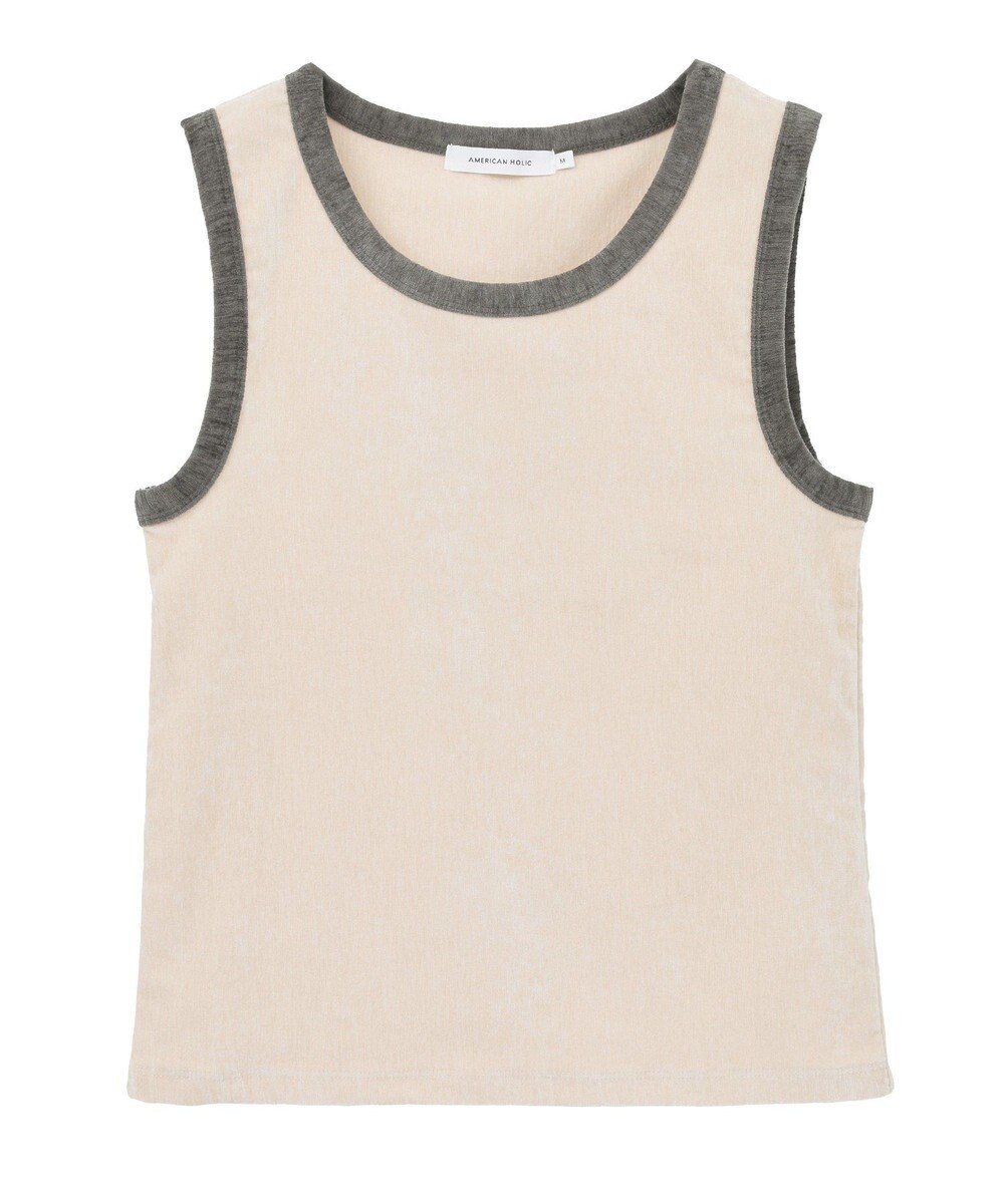 AMERICAN HOLIC 配色ベロアタンクトップ 