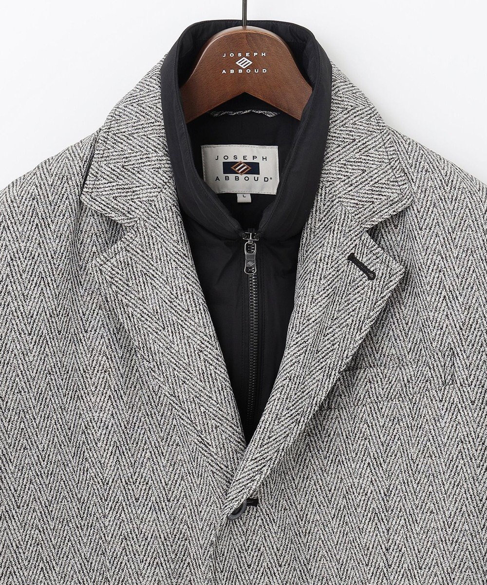 JOSEPH ABBOUD 【撥水/ダウン/ライナー取り外し可能】インターレースヘリンボン コート 