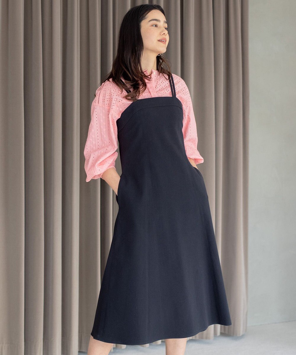 組曲 【肩ひも調整可】ドビーピケ キャミワンピース 