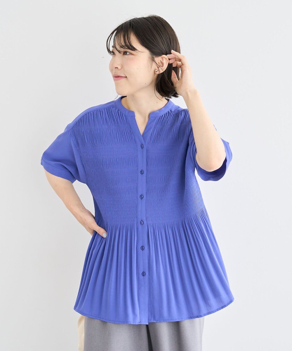 Green Parks マジョリカプリーツスキッパーブラウス 