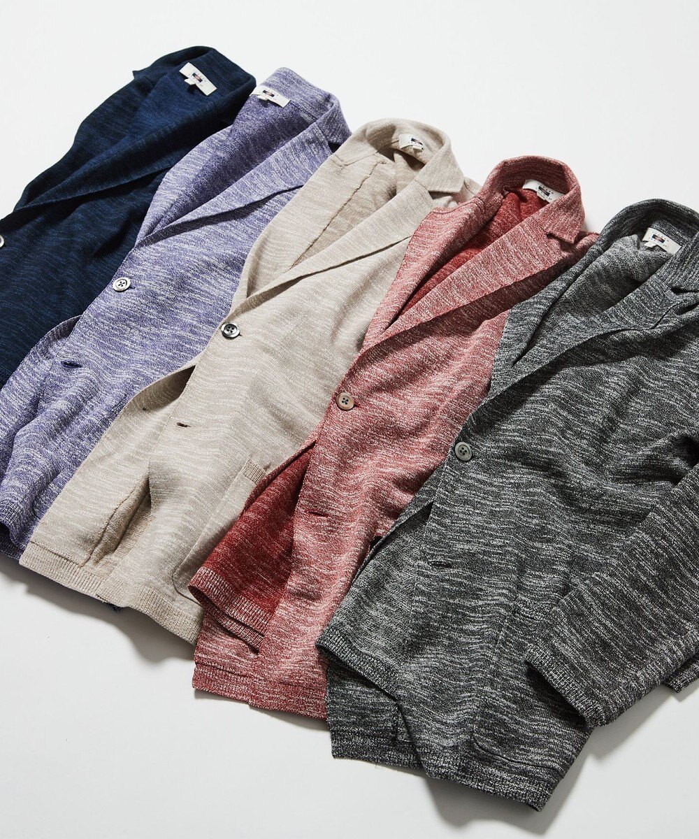 JOSEPH ABBOUD 【清涼感/軽い/洗える】 スラブギマニットジャケット 