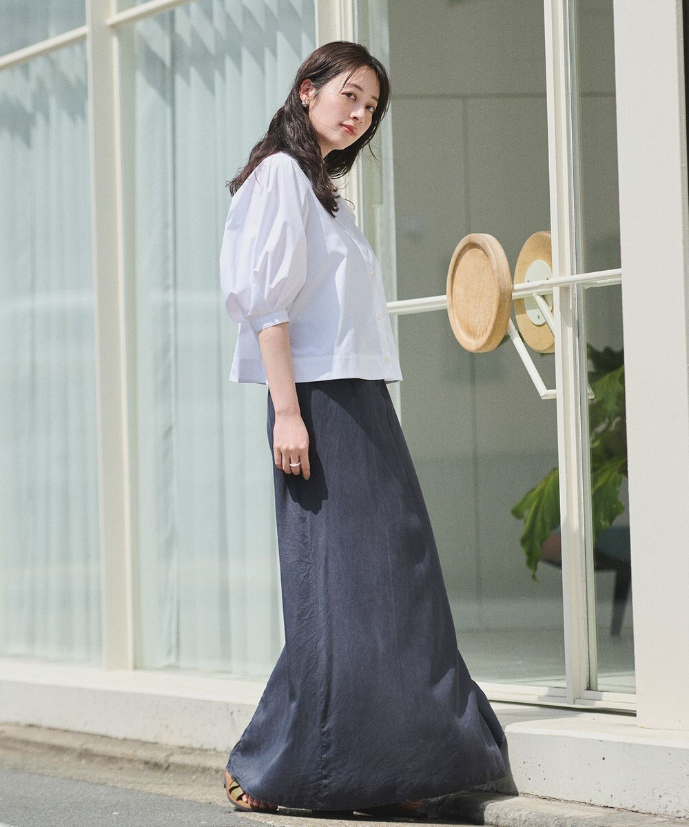 #Newans 【イージーケア】タックスリーブショート丈シャツ 