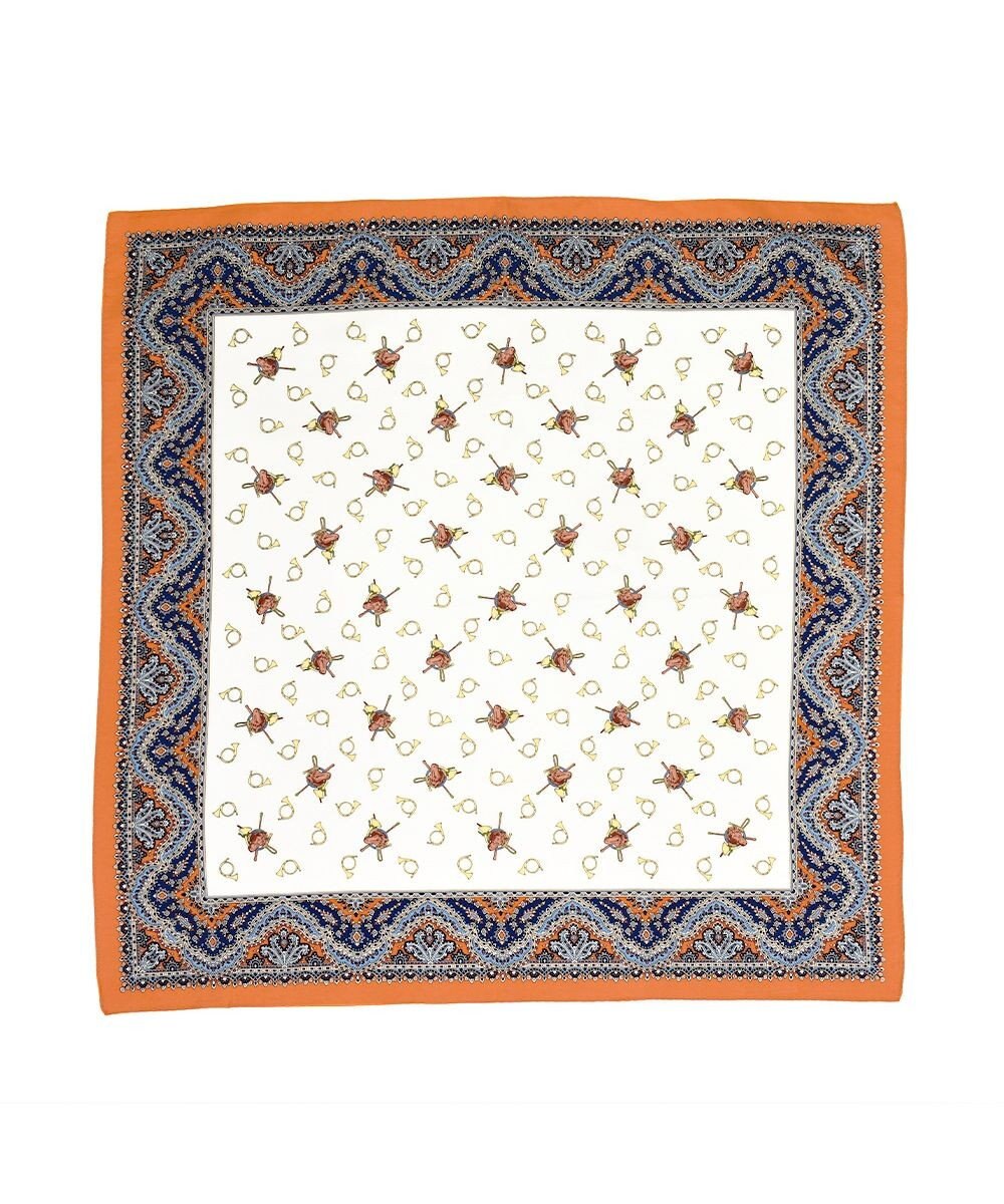 Marca 【伝統横濱スカーフ】ホルン  小判 シルクツイル スカーフ 