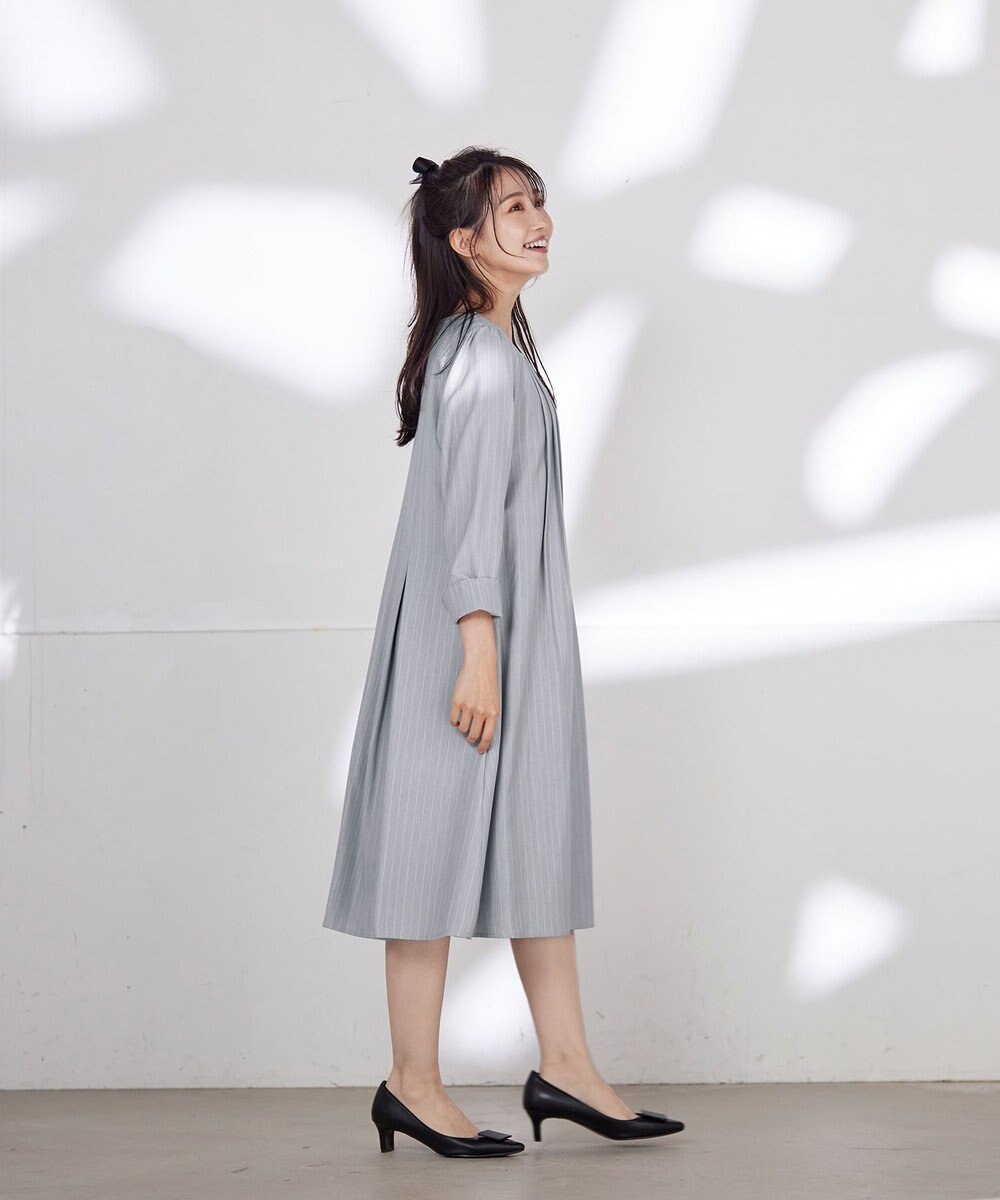 Tiaclasse 【洗える】スタイルアップも叶うピンタックワンピース 