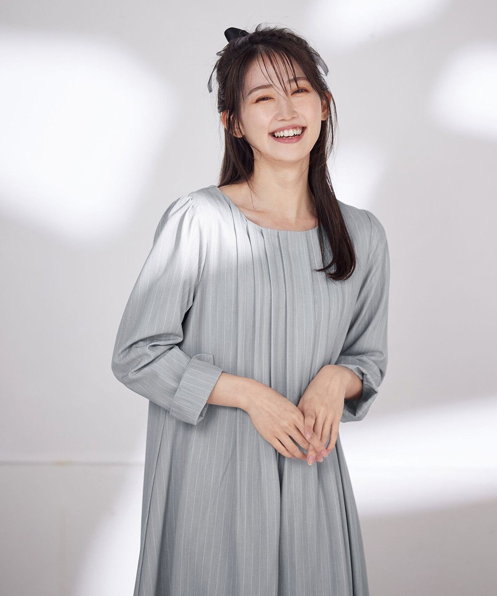 Tiaclasse 【洗える】スタイルアップも叶うピンタックワンピース 