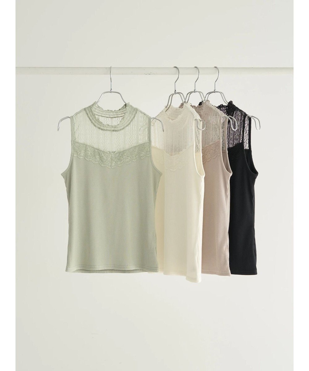 earth music&ecology レースドッキングタンクトップ 