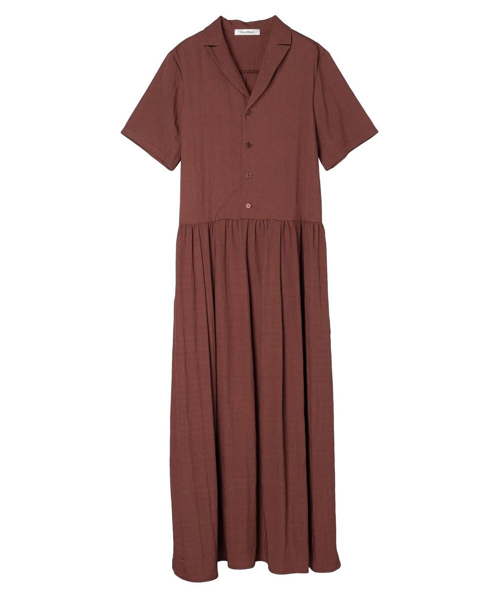 Green Parks ローウエスト切替開襟シャツワンピース 