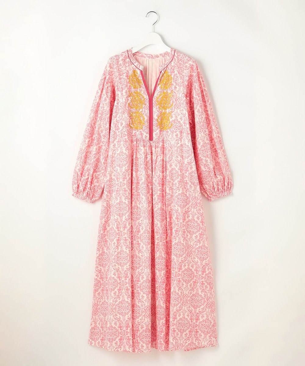 自由区 S ダマスクプリントエンブロイダリー ワンピース 