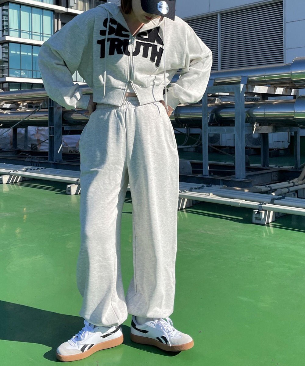 WEGO 【ウエストゴム】ヒップロゴスウェットパンツ 