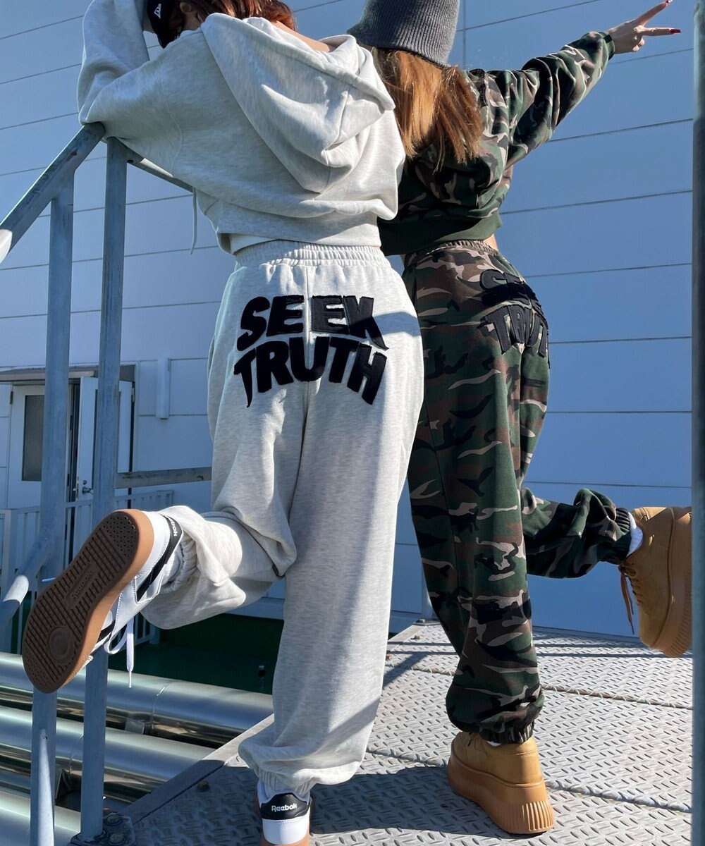 WEGO 【ウエストゴム】ヒップロゴスウェットパンツ 