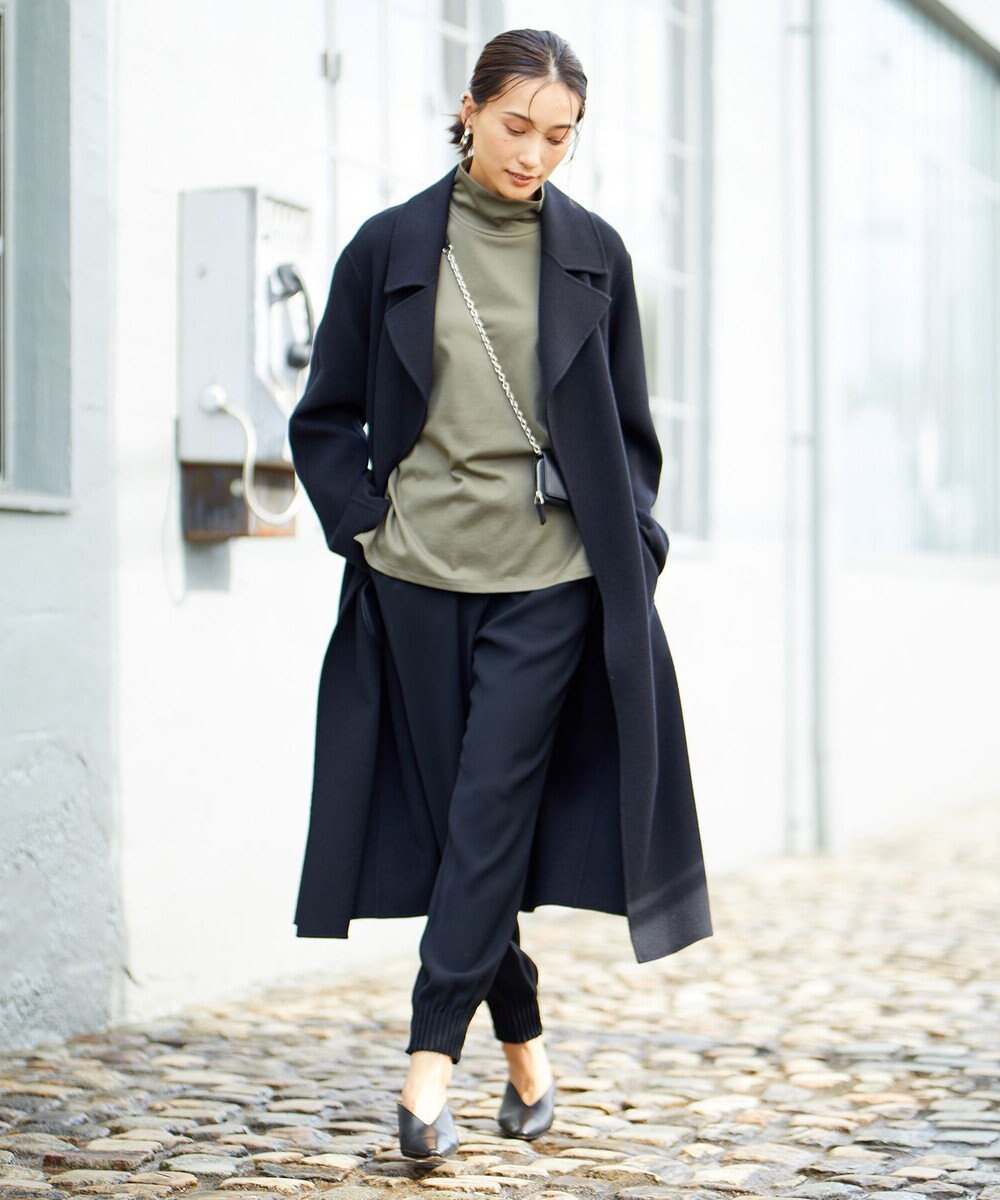 ICB 【洗える】リバーストレッチジャージー ハイネックプルオーバー 