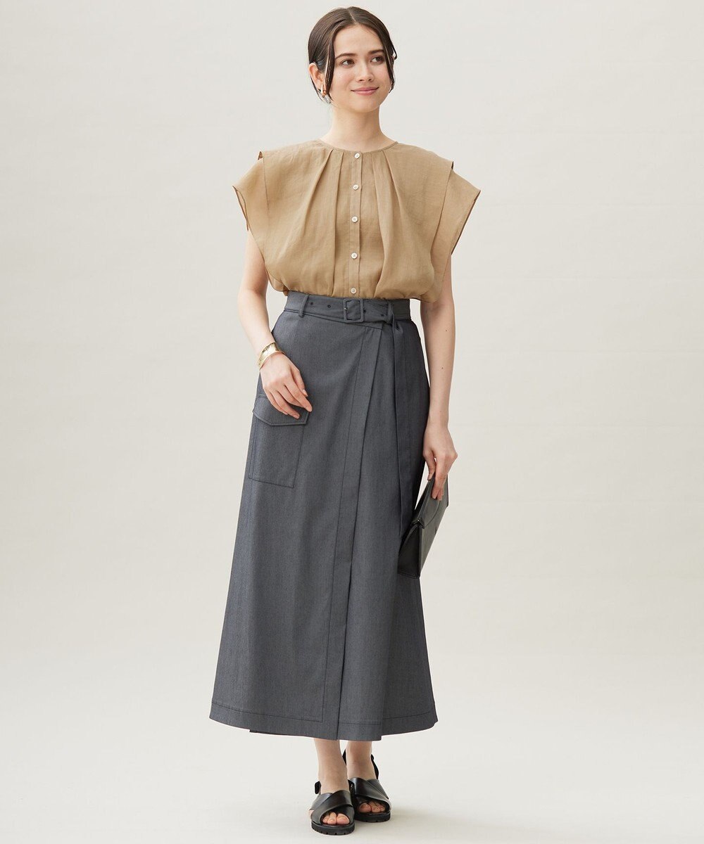 自由区 L シアーラミーローンフリル ブラウス 