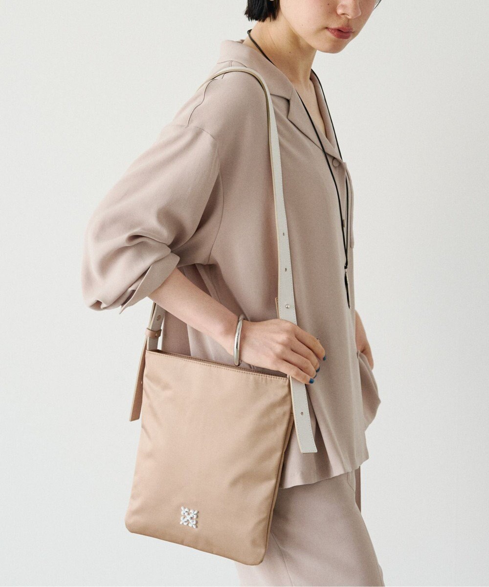 russet バイカラーレザーベルトフラットショルダーバッグ(SF-278) 