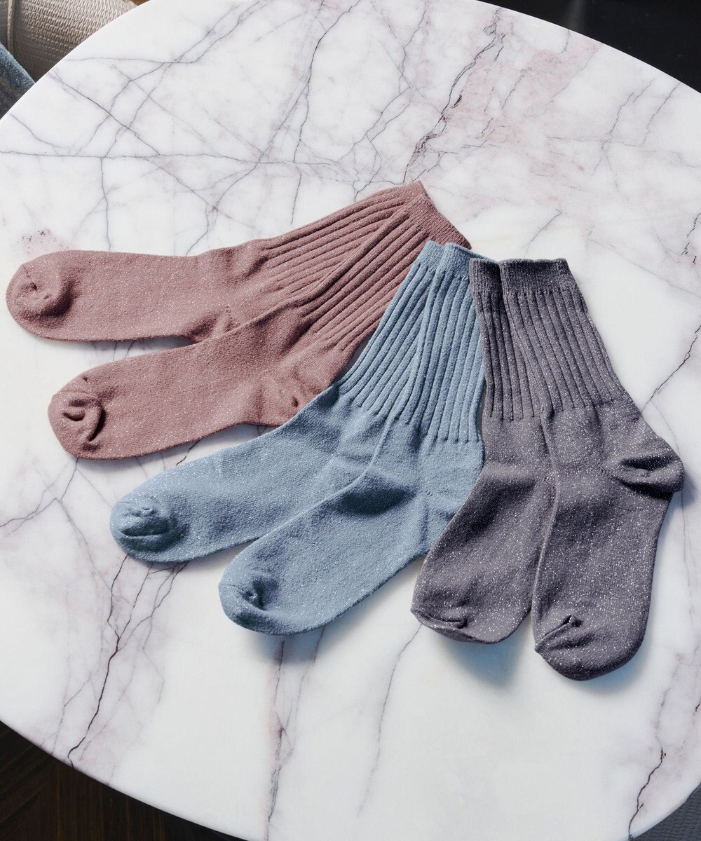 Tiaclasse シャイニーリブソックス 