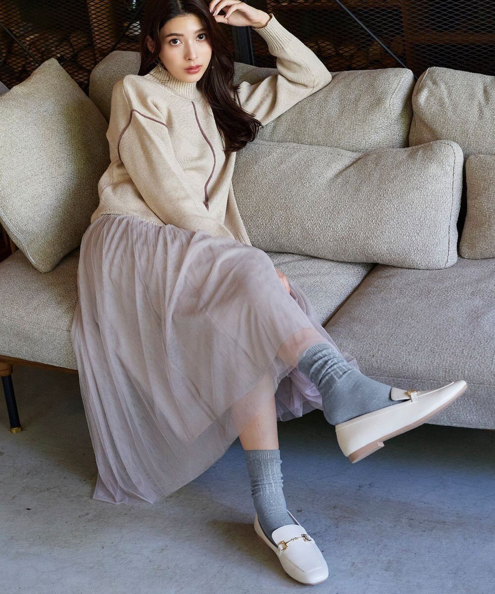 Tiaclasse シャイニーリブソックス 