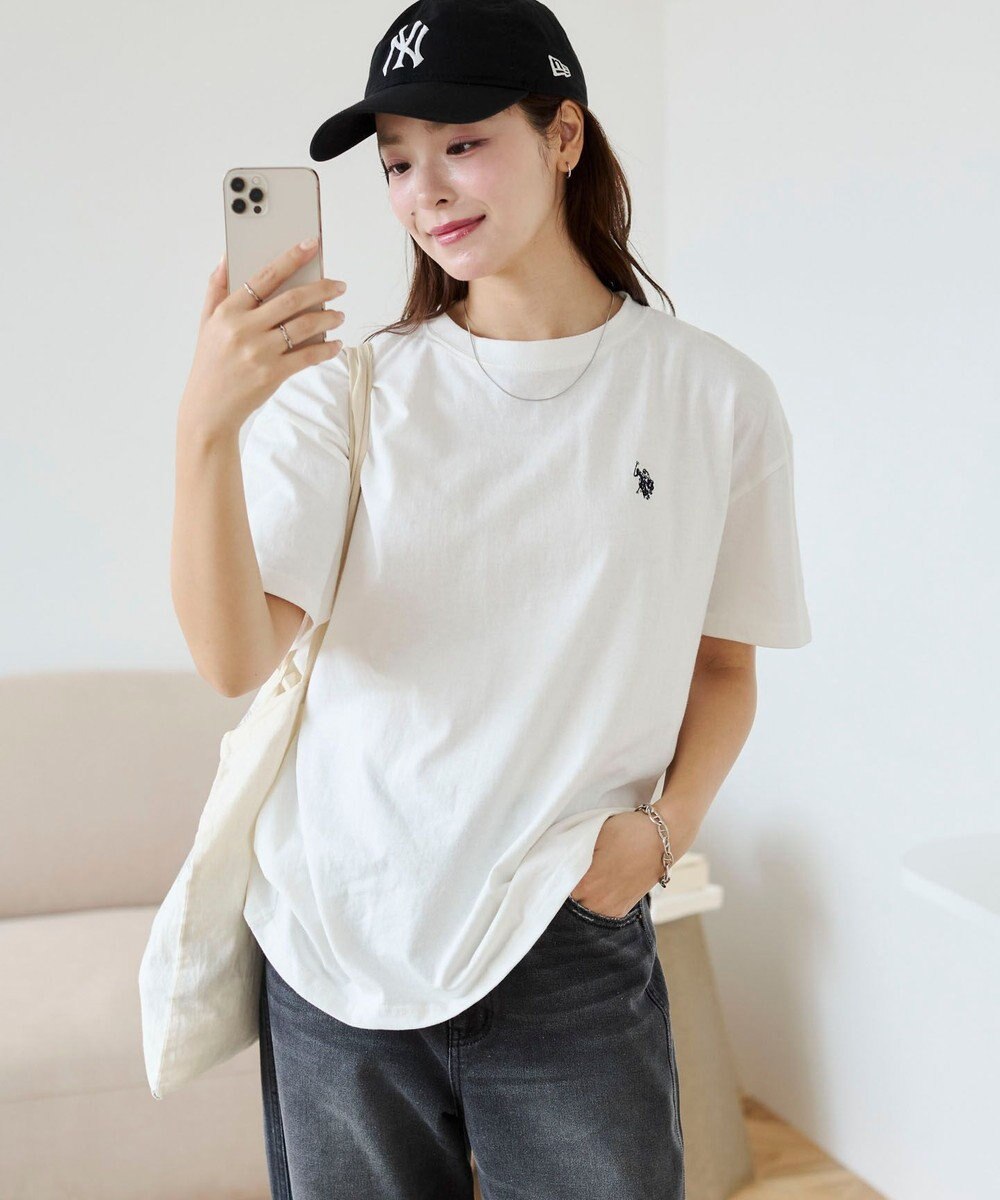 WEGO 【洗える/綿100%】USPOLOワンポイントTシャツ 