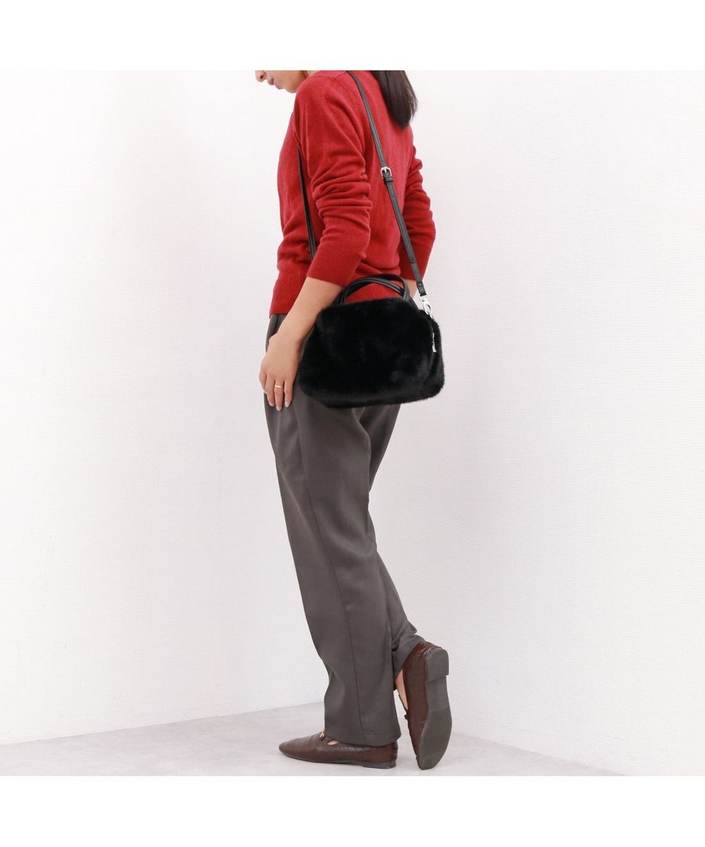 UNBILLION カシュカシュ cachecache / ミンク風エコファー2wayボックストート 