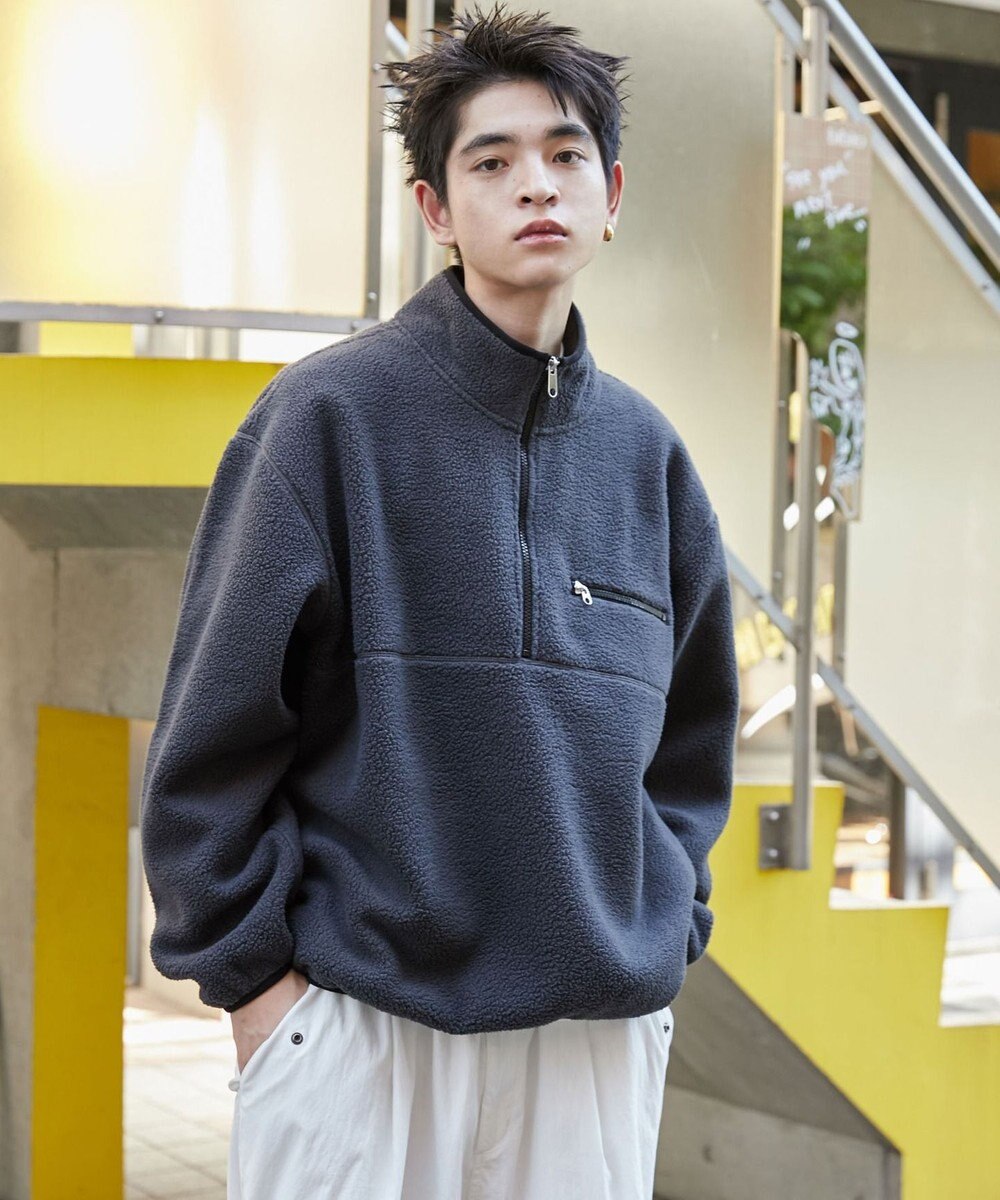 WEGO 【ユニセックス着用】フリース　ハーフZIPプルオーバー 