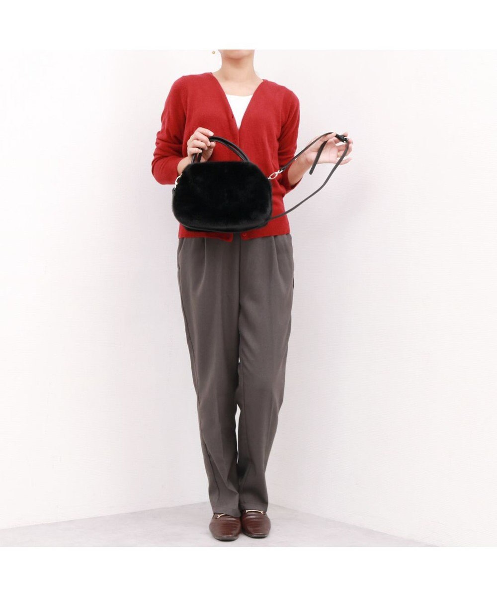 UNBILLION カシュカシュ cachecache / ミンク風エコファー2wayボックストート 