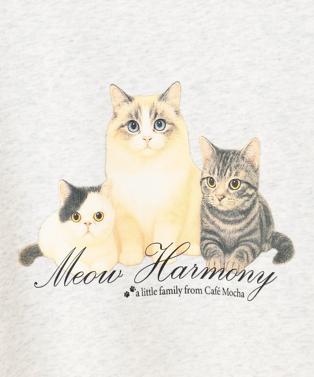 Feroux 【猫カフェMOCHAコラボ】猫ちゃんプリント トレーナー 