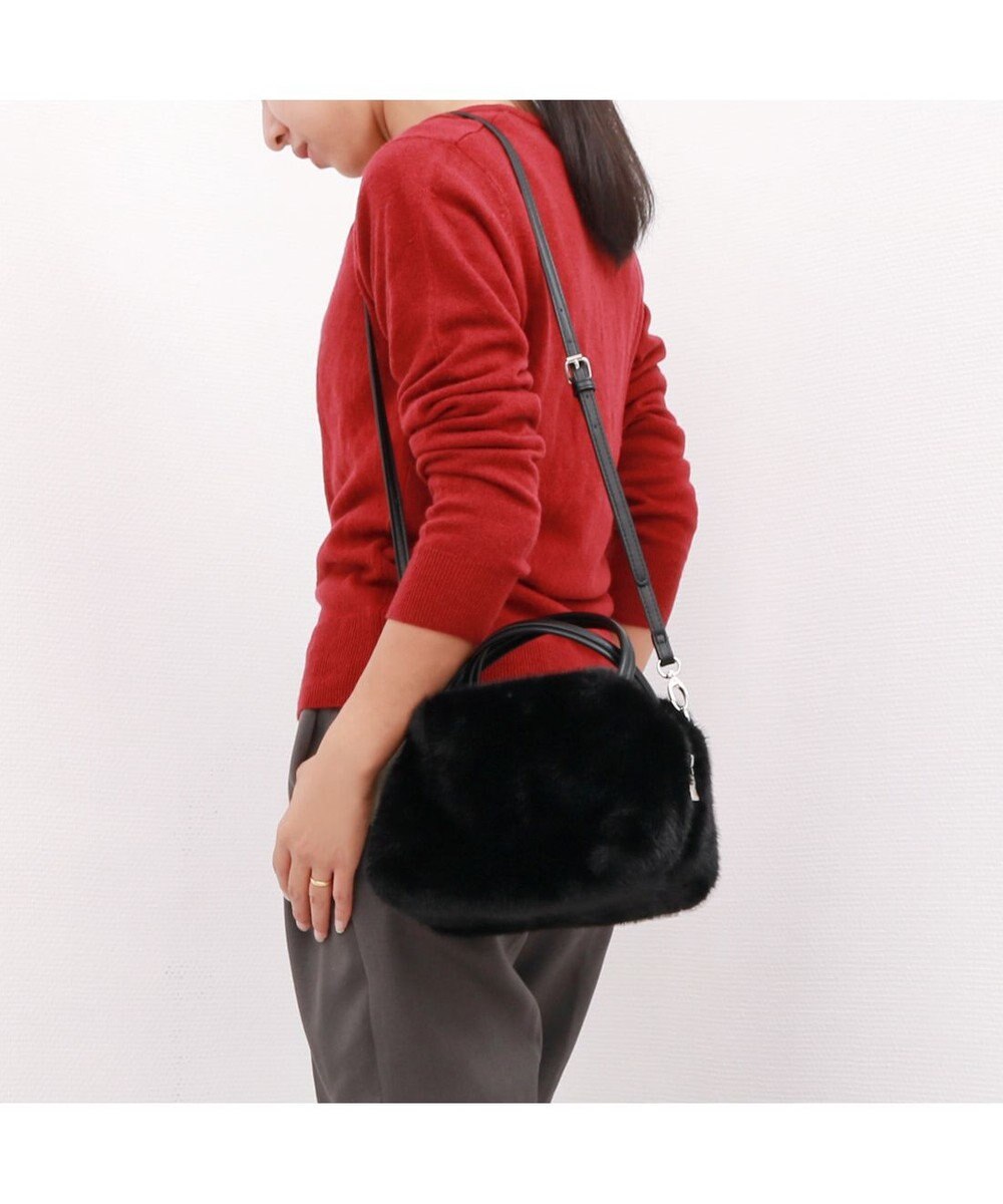 UNBILLION カシュカシュ cachecache / ミンク風エコファー2wayボックストート 