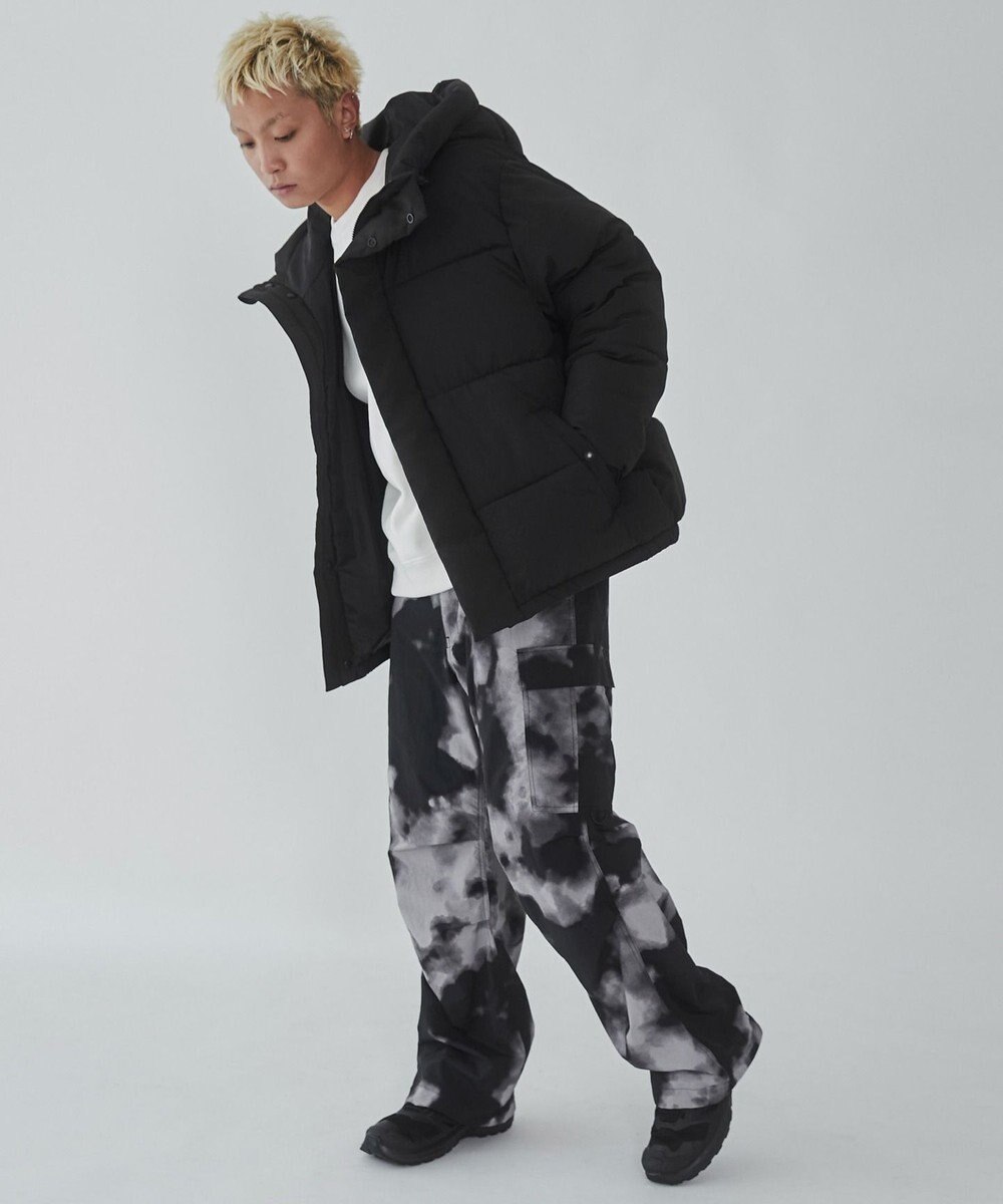 WEGO カラーブロックパテッドフードブルゾン 