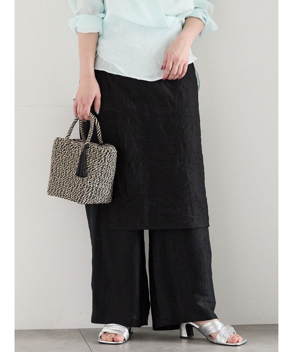 Te chichi チーフ刺繍ラップスカート付きパンツ 