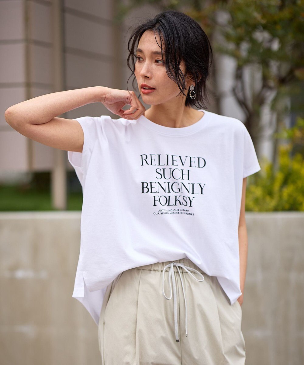 ANY フレンチスリーブロゴTシャツ 