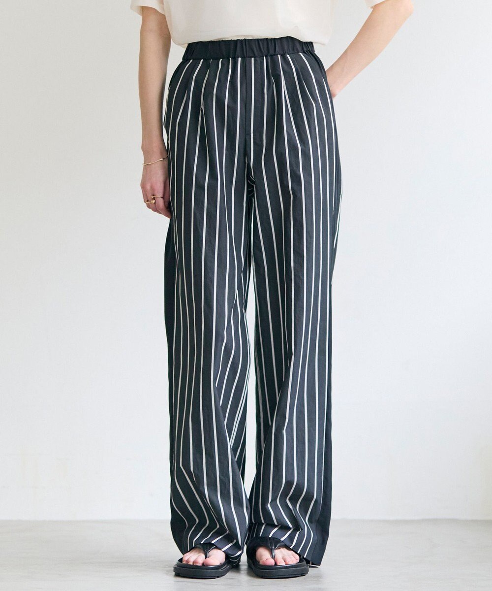 BEIGE， QUARTZ / 側章コンビ ストライプパンツ 