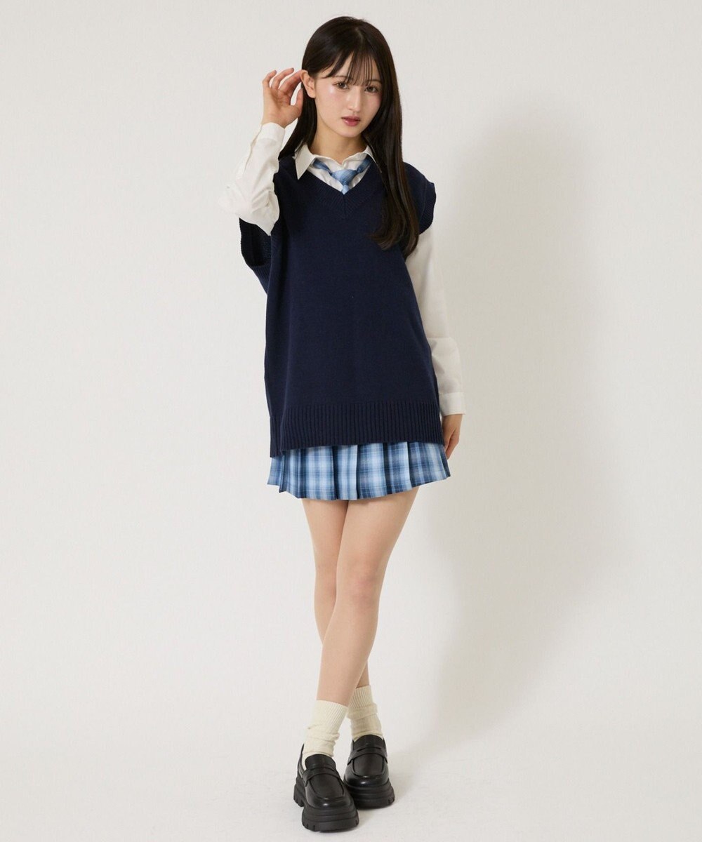 WEGO 【SCHOOLITEM】無地ニットベスト 