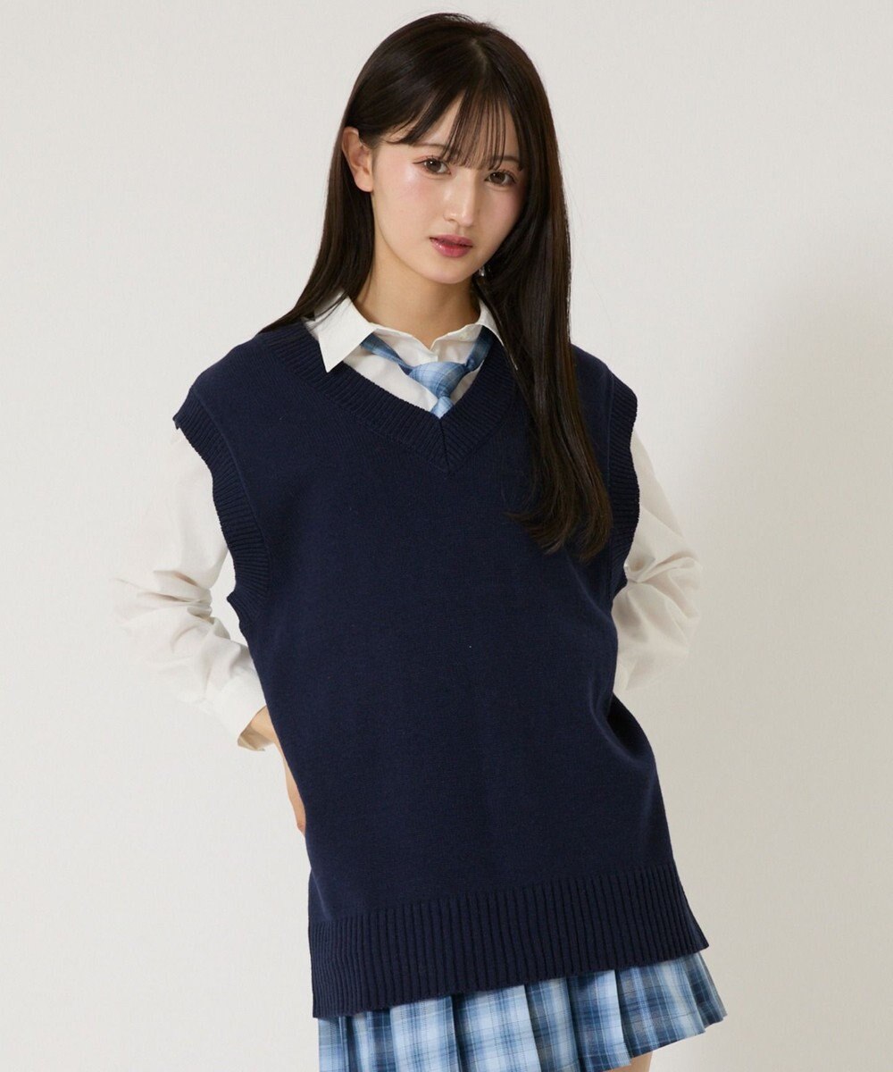 WEGO 【SCHOOLITEM】無地ニットベスト 