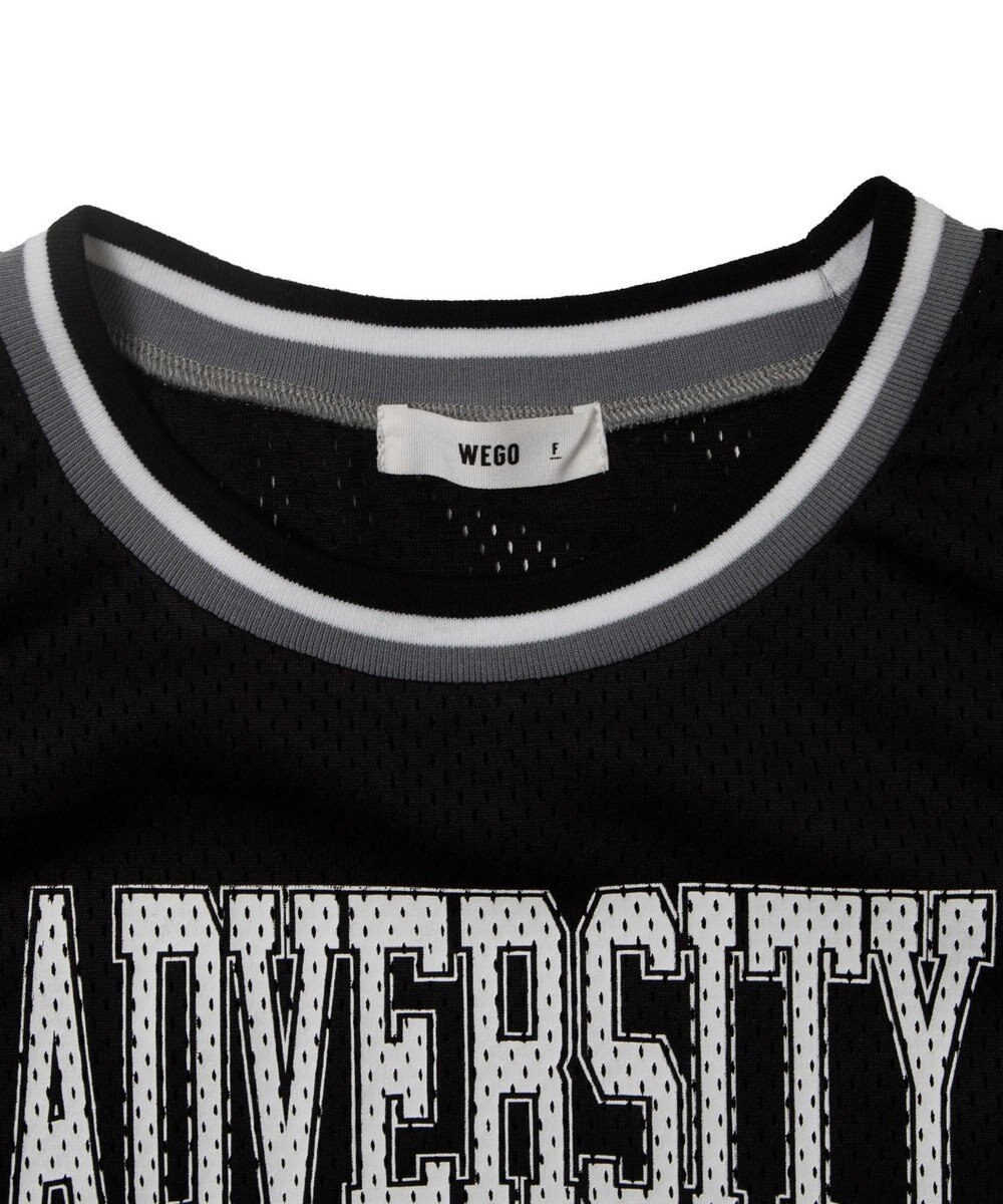 WEGO ロゴプリントメッシュタンク 