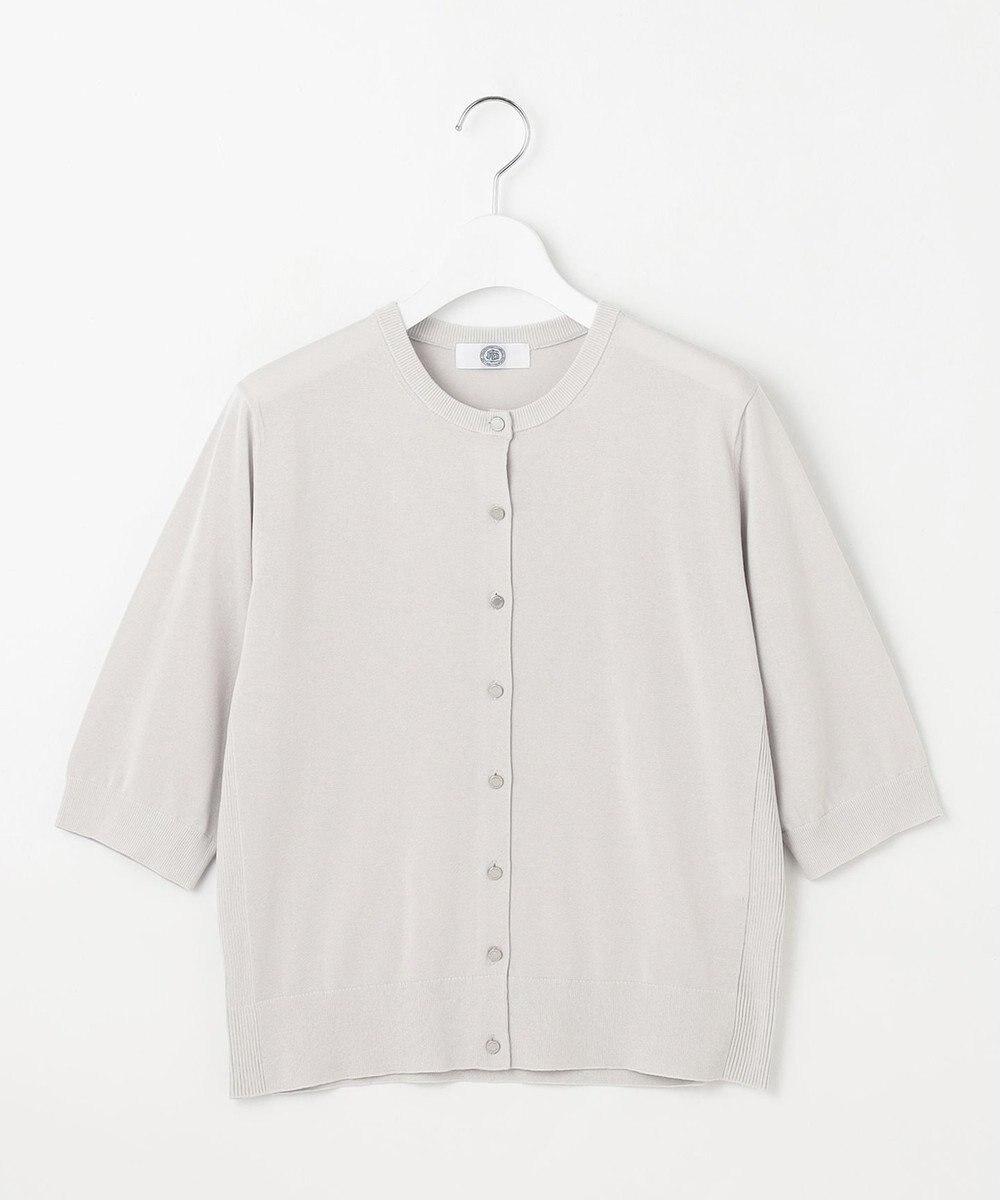 J.PRESS LADIES L 【洗える・抗菌防臭】COTTON ACETATE DRY クルーネック カーディガン 