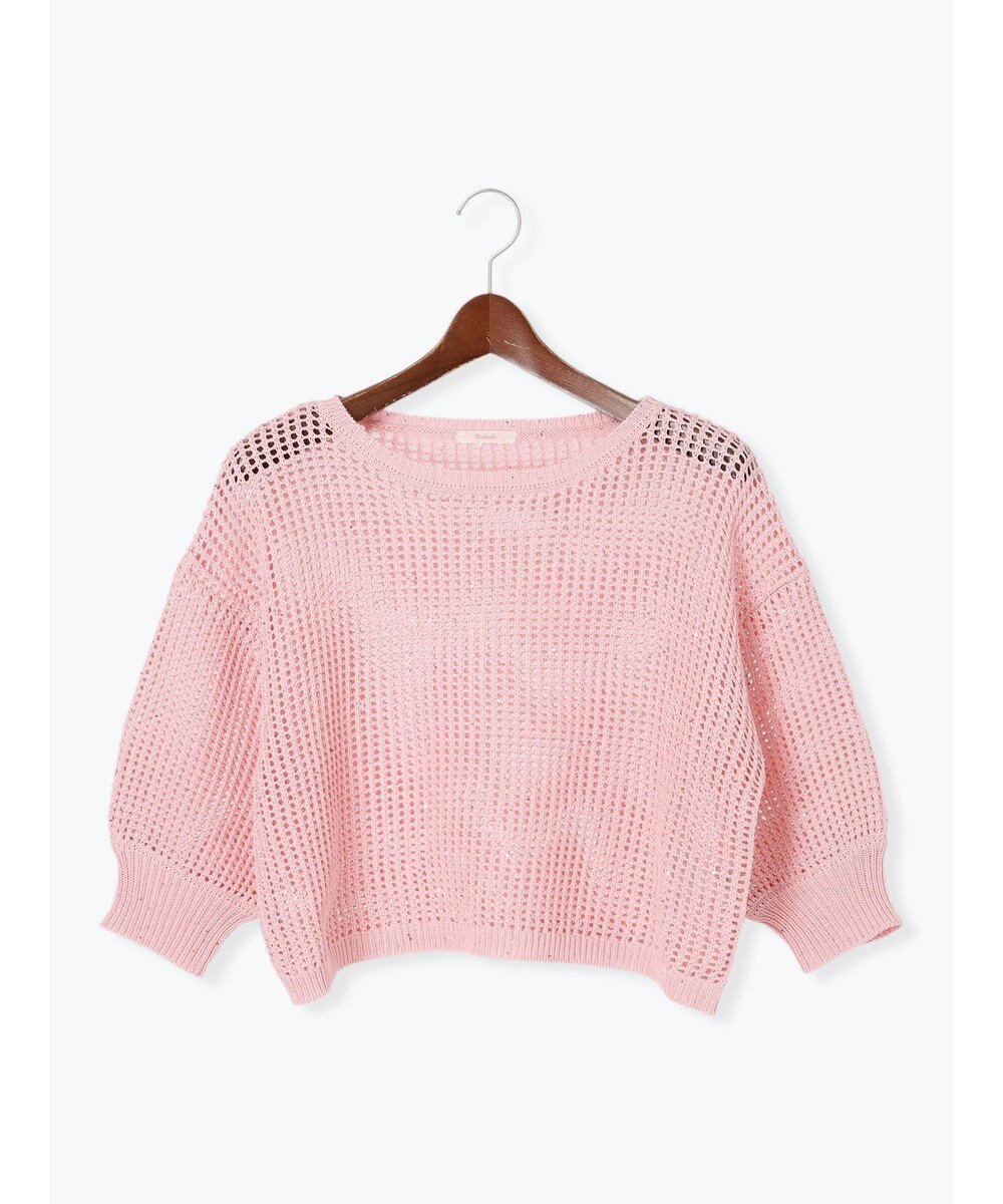 Te chichi スパンコールメッシュハーフスリーブニット《2025Autumn catalog item》 