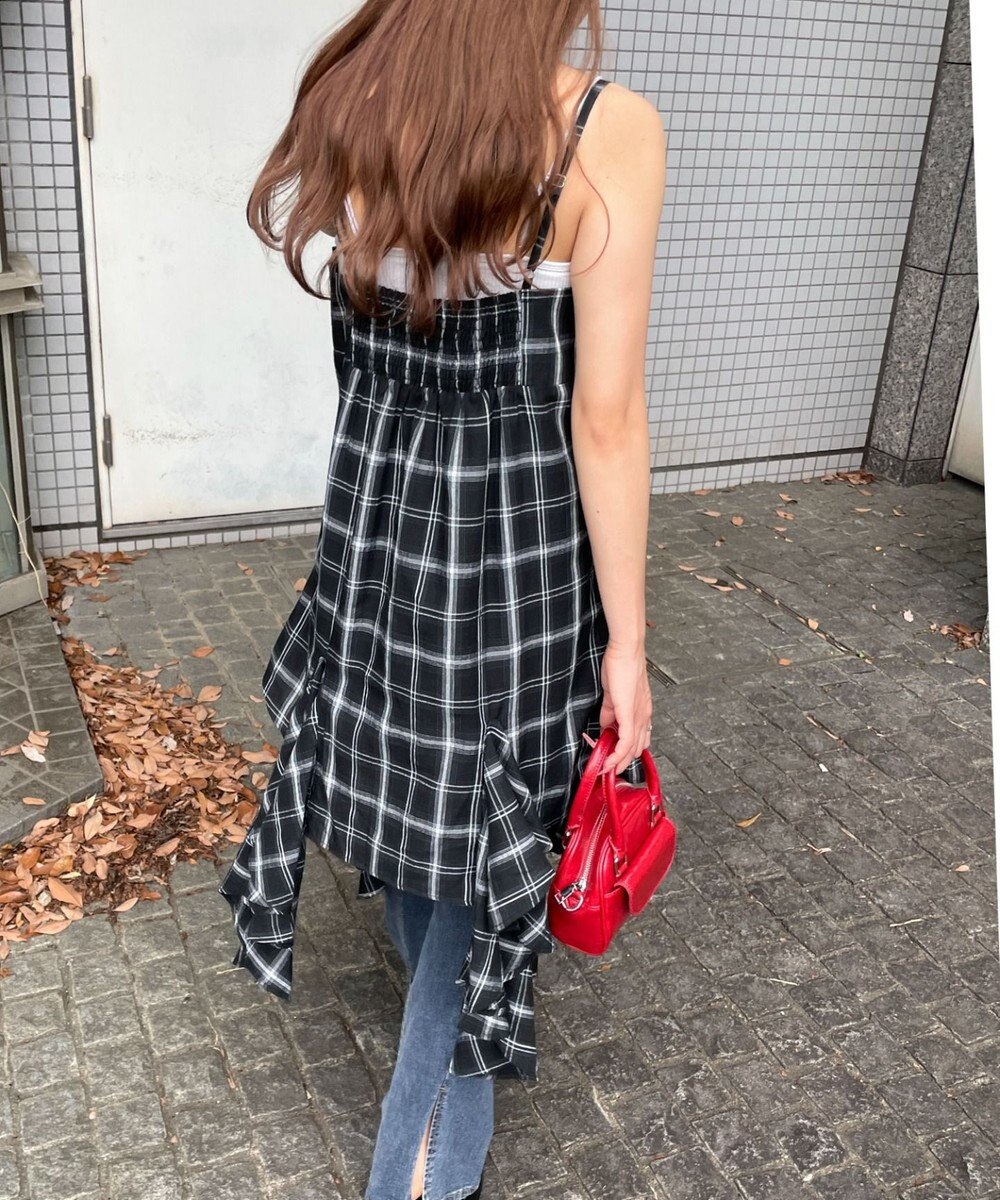 WEGO チェックイレヘムキャミワンピース 