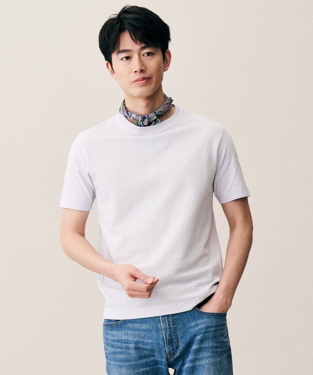 JOSEPH ABBOUD 【オーガニックコットン使用・日本製・26SS新色】JOEコットンサッカークルーネック Tシャツ 