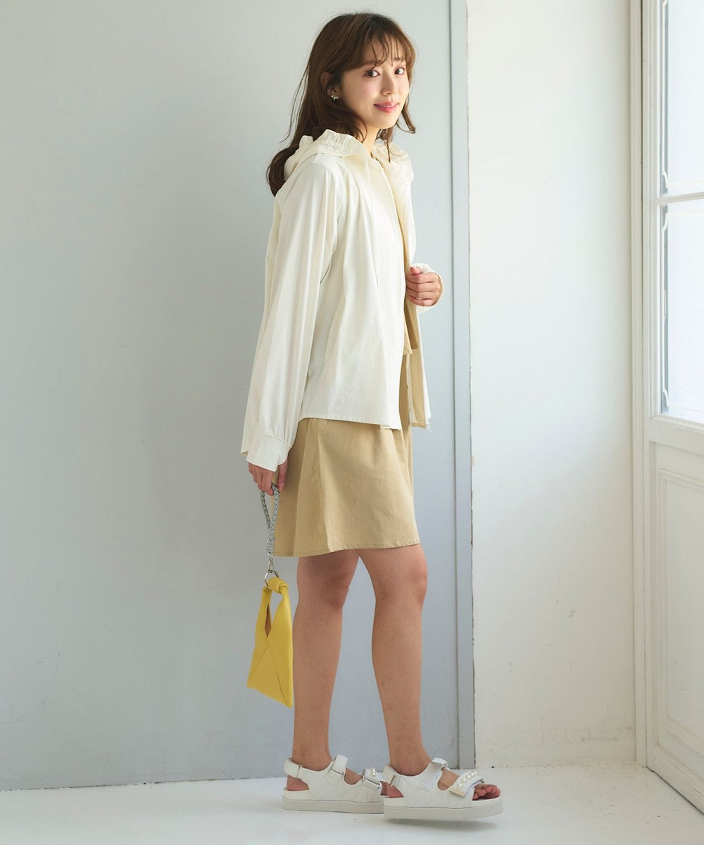 Feroux 【接触冷感・UVカット・吸水速乾】ラッシュガードフリル パーカー 