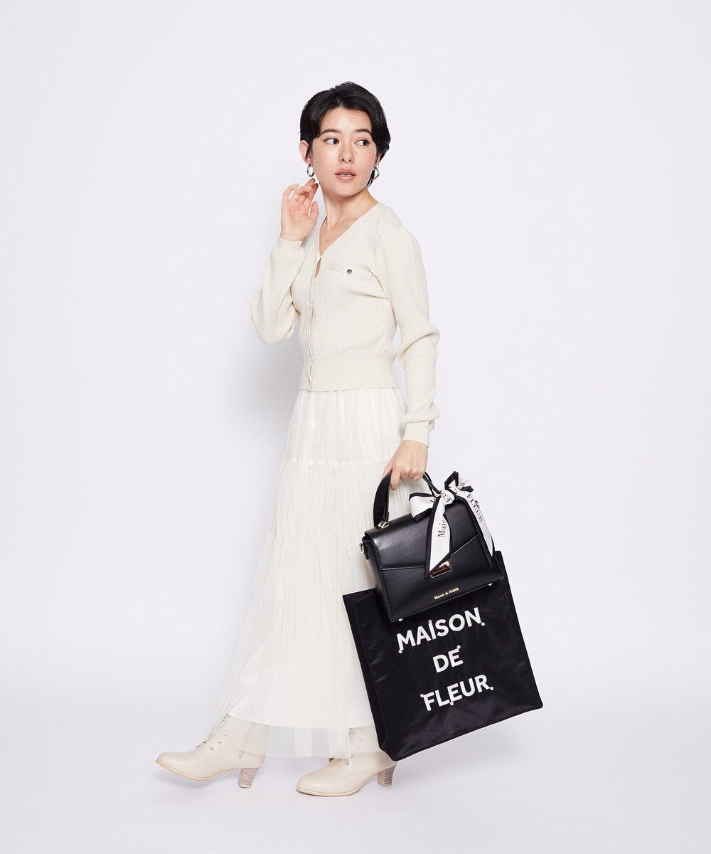 Maison de FLEUR トップハンドルスカーフバッグ 
